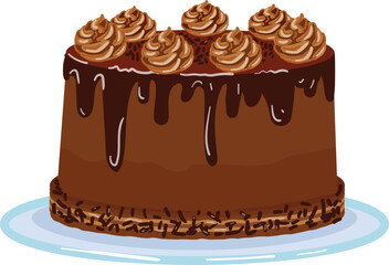 Cocoa chocolate cake icon cartoon vector. Party food. Happy birthday