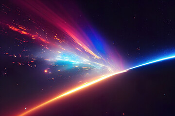 abstract colorful background with space, light rays, colorful light explosion, digital illustration, digital painting, cg artwork, realistic illustration, astronomy scene