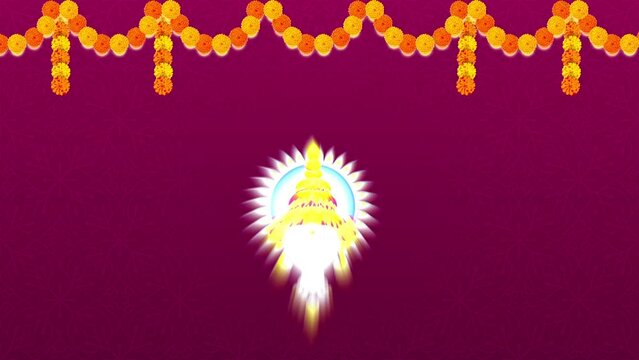 Happy Navratri Goddess Head Animation On Traditional Background | Durga Puja