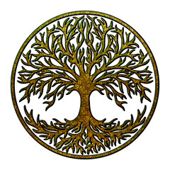 Celtic tree of life, Norse mythology, Yggdrasil, isolated