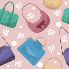 Girl Woman Fashion Bag Seamless Pattern Background
