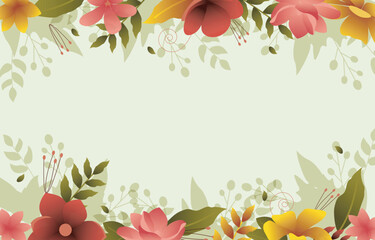 Beautiful Flower Floral Summer Autumn Border Background
