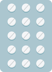 Round pill blister icon cartoon vector. Tablet pack. Medicine package