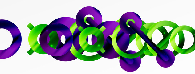 Minimal geometric abstract background. Circle, line and round shapes design. Trendy techno business template for wallpaper, banner, background or landing