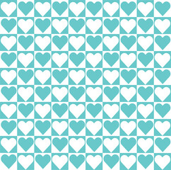 Abstract blue-White Lattice Pattern Background Vector With Red Heart Shaped