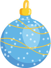 Blue ball Christmas tree toy icon cartoon vector. Winter decoration. Cute star