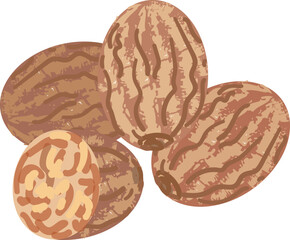 Mulled wine nuts icon cartoon vector. Winter drink. Recipe food