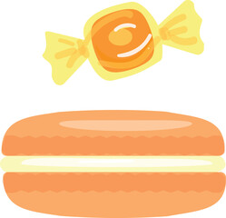 Bonbon macaroon icon cartoon vector. French cake. Cute dessert