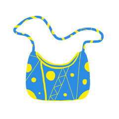 Design element - blue-yellow bag. PNG illustration