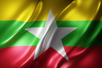 Myanmar 3d flag - 530985921