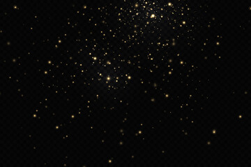 golden particles. light effect. Gold dust. background decoration.Christmas dust.