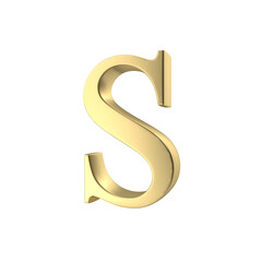 3d golden letter S