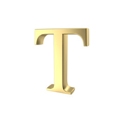 3d golden letter T