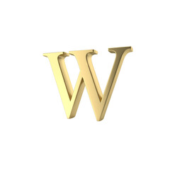 3d golden letter W