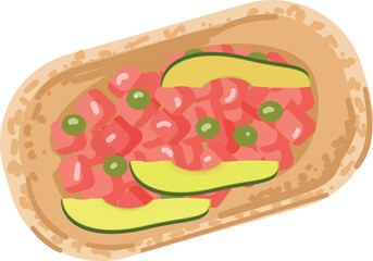 Avocado meat salad icon cartoon vector. Mexican food. Taco meal