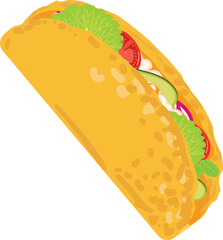 Spicy taco icon cartoon vector. Mexican food. Dinner sauce