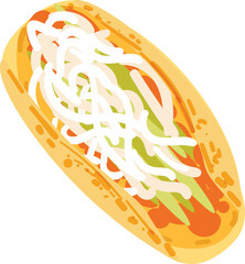 Spicy taco icon cartoon vector. Mexican meal. Healthy pepper