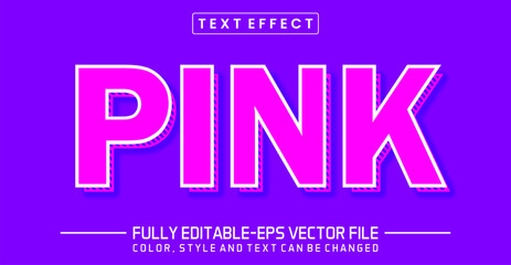 Pink text editable style effect