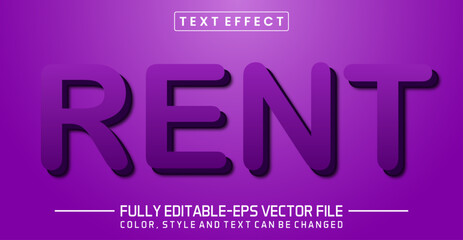 Rent text editable style effect