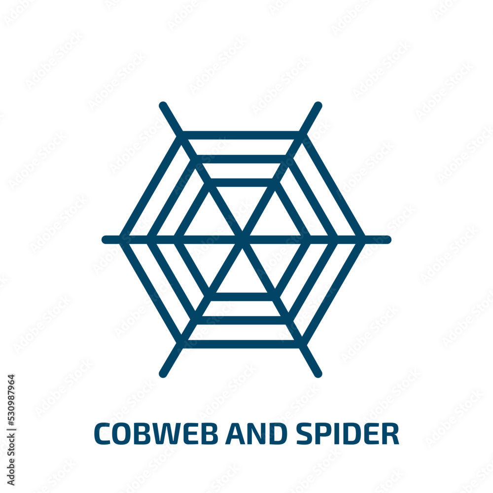 Poster cobweb and spider icon from web collection. thin linear cobweb and spider, halloween, cobweb outline