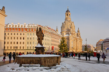 Panorama Blick über Dresden im winter, Deutschland