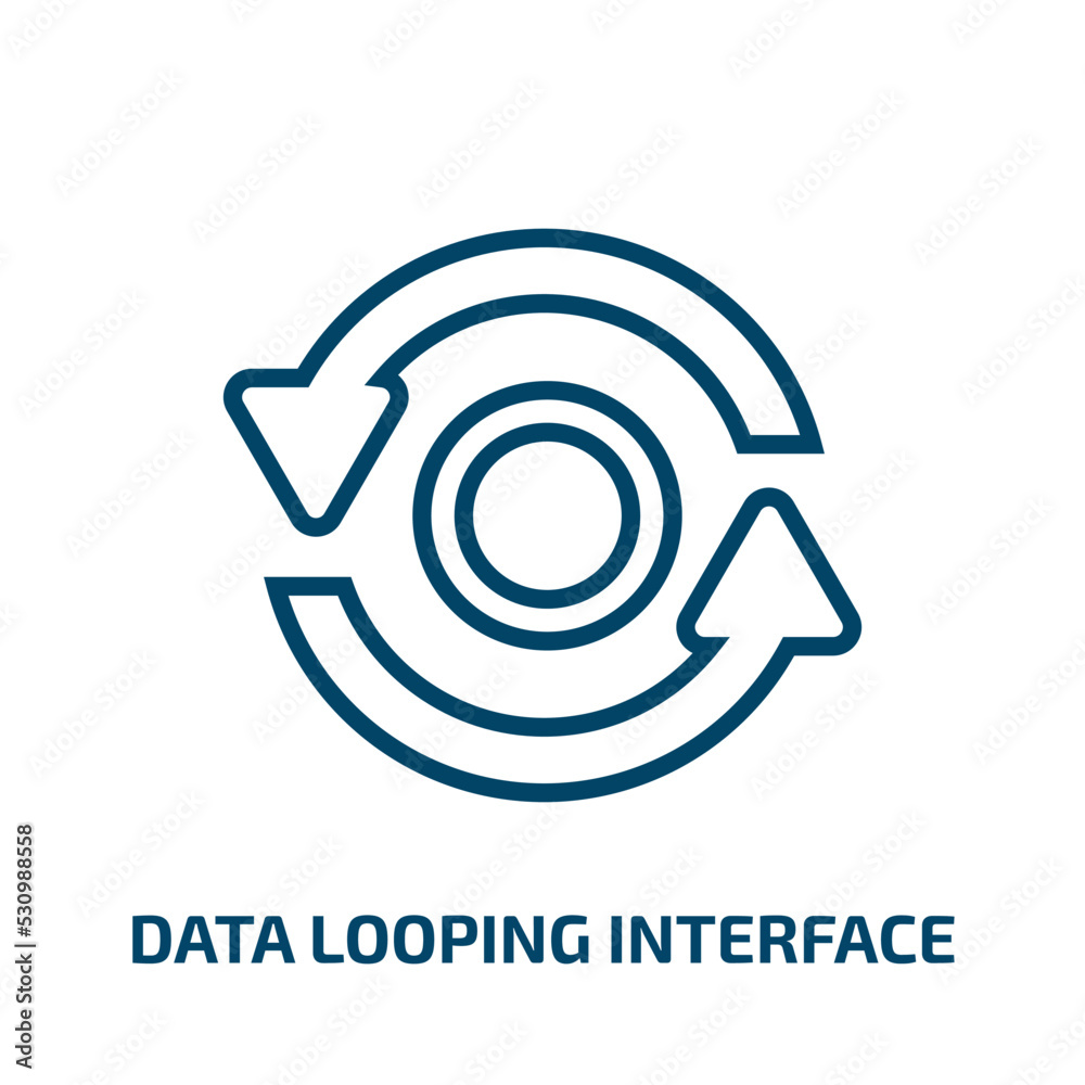 Poster data looping interface icon from user interface collection. thin linear data looping interface, data
