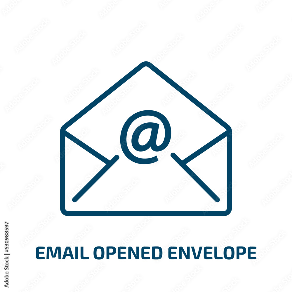 Poster email opened envelope icon from user interface collection. thin linear email opened envelope, mail, 