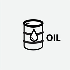 Oil drum symbol with a drop and text oil