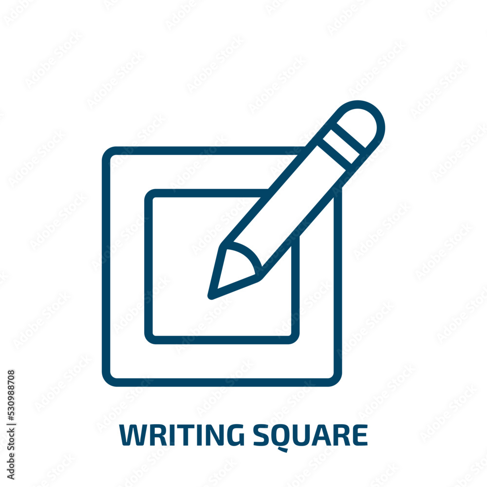 Poster writing square icon from user interface collection. thin linear writing square, square, computer out