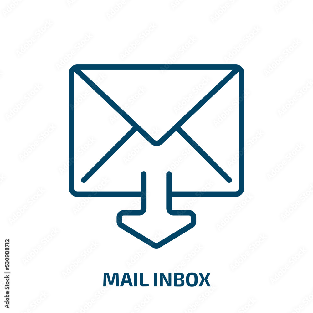 Poster mail inbox icon from user interface collection. thin linear mail inbox, mail, inbox outline icon iso