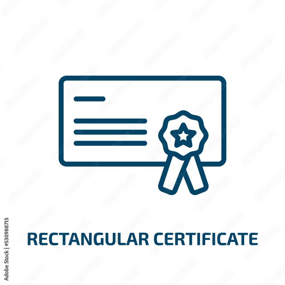 Poster rectangular certificate icon from user interface collection. thin linear rectangular certificate, ce