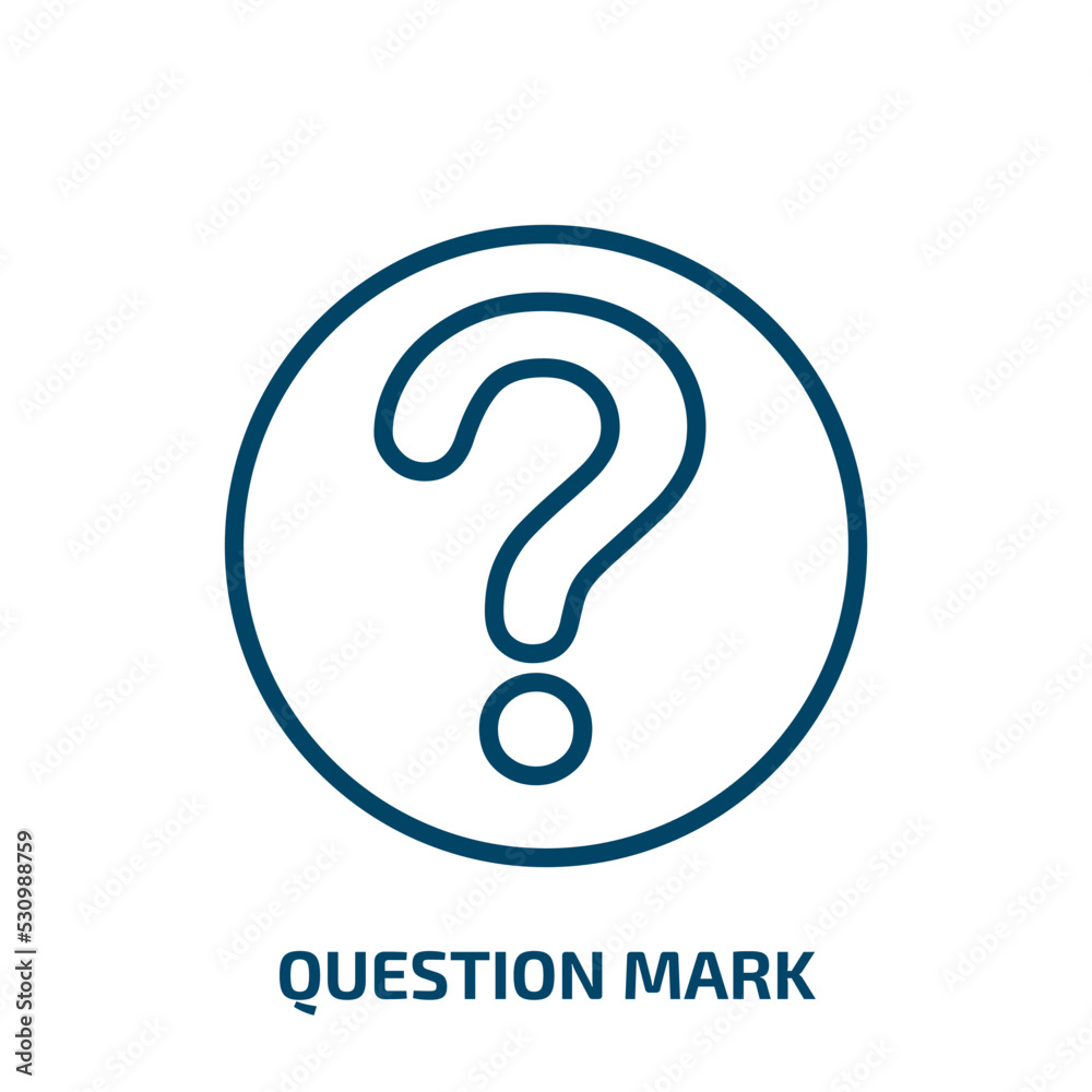Poster question mark icon from user interface collection. thin linear question mark, question, help outline