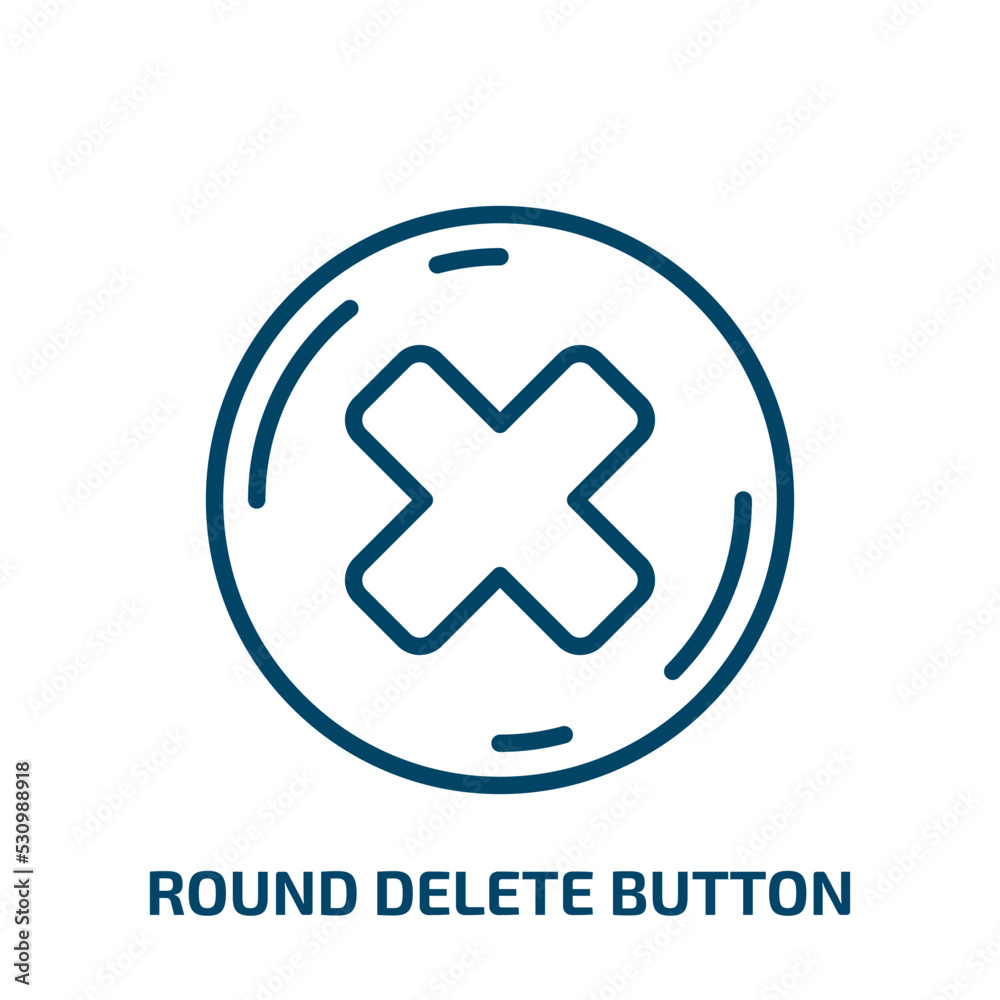 Poster round delete button icon from user interface collection. thin linear round delete button, no, delete