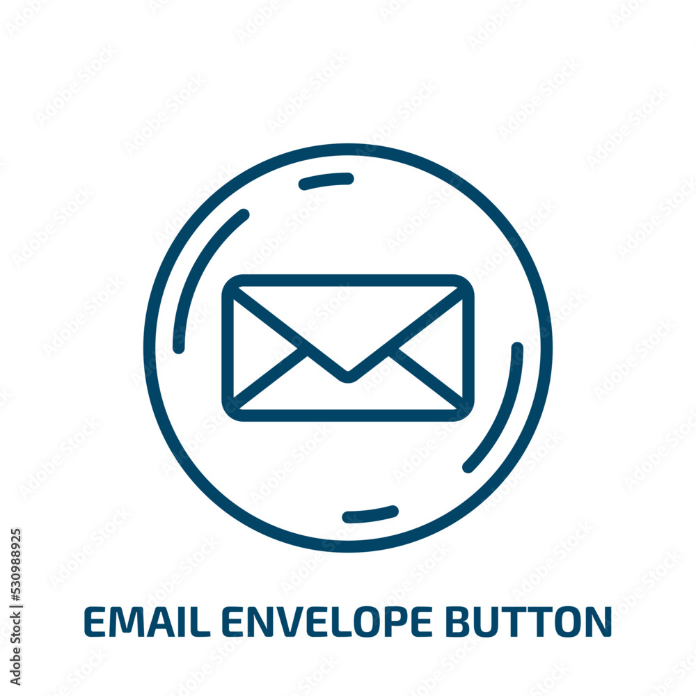 Poster email envelope button icon from user interface collection. thin linear email envelope button, envelo