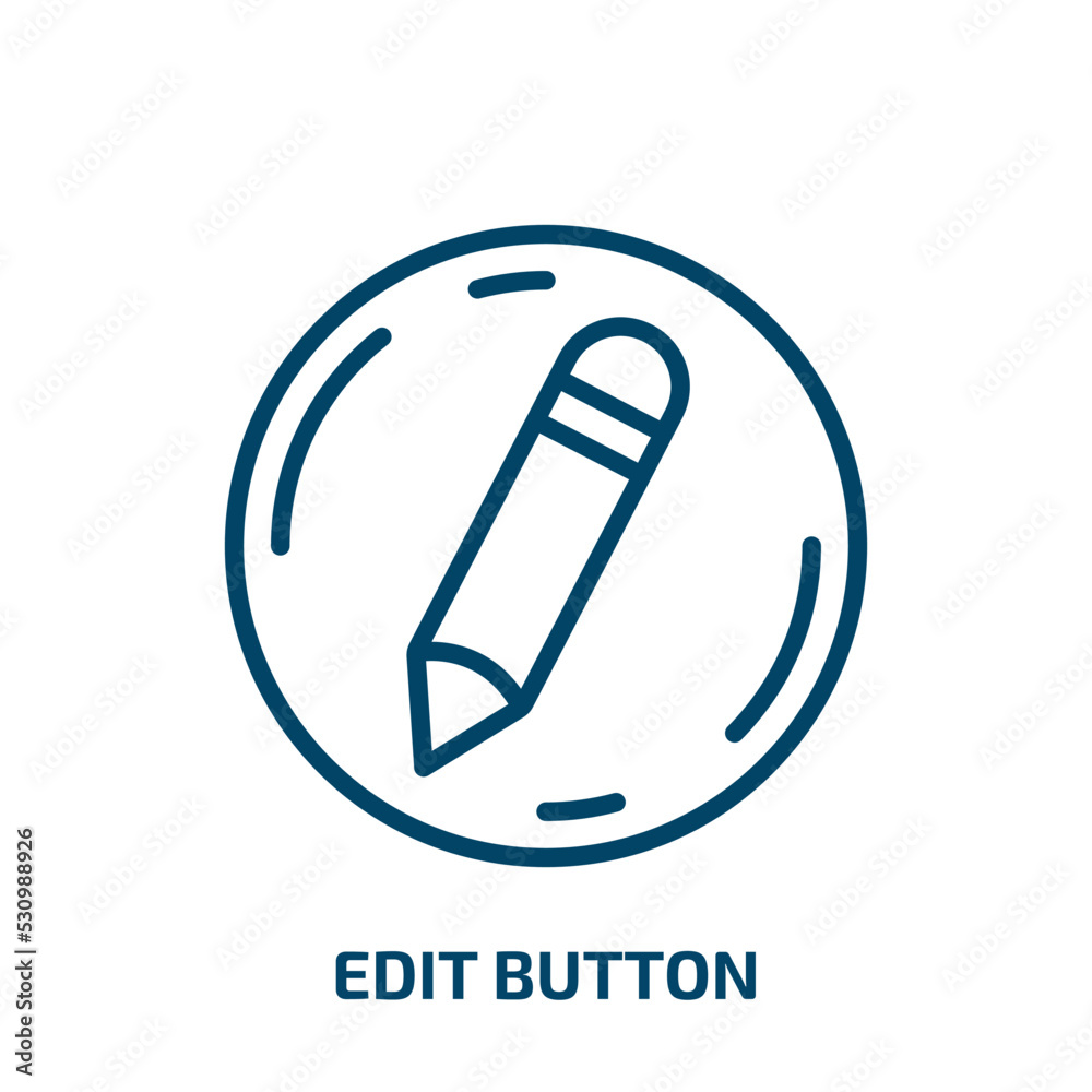 Poster edit button icon from user interface collection. thin linear edit button, button, internet outline i