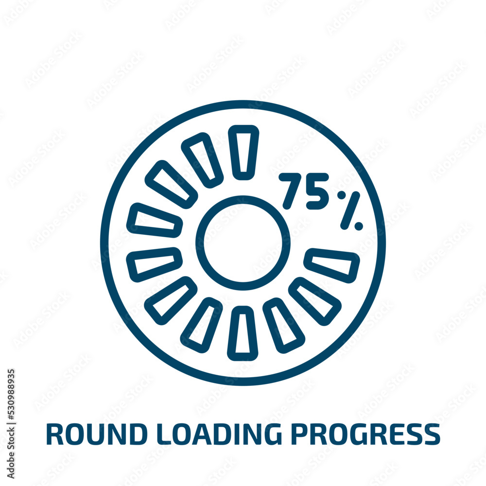Poster round loading progress icon from user interface collection. thin linear round loading progress, load