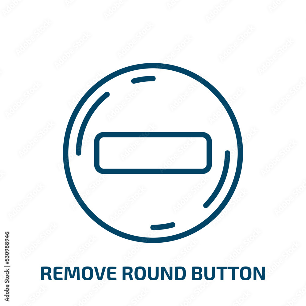 Poster remove round button icon from user interface collection. thin linear remove round button, remove, ca