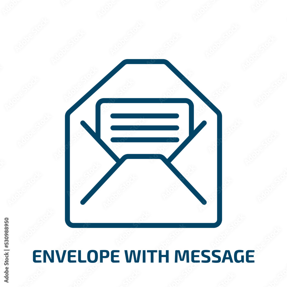 Poster envelope with message icon from user interface collection. thin linear envelope with message, mail, 