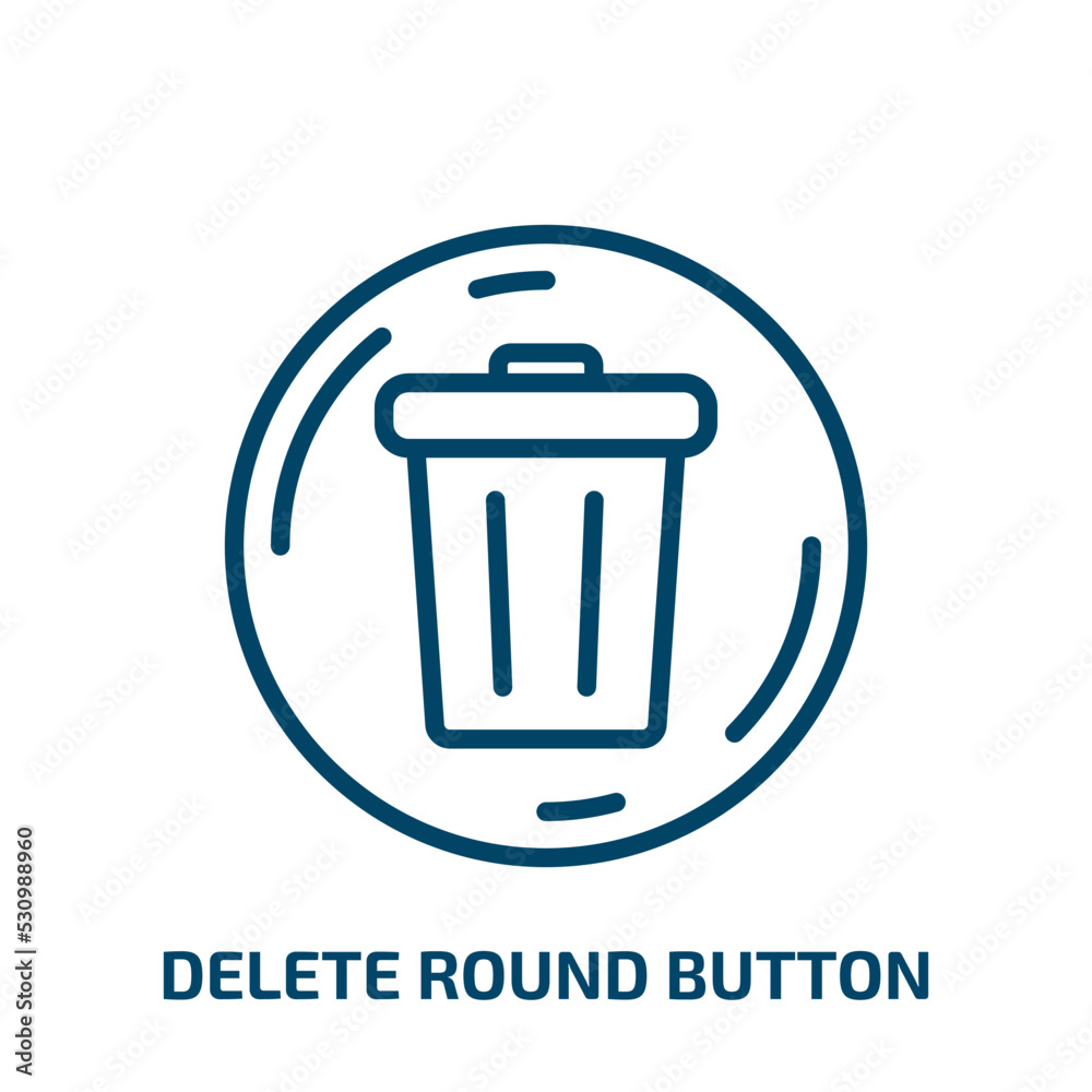 Poster delete round button icon from user interface collection. thin linear delete round button, delete, bu