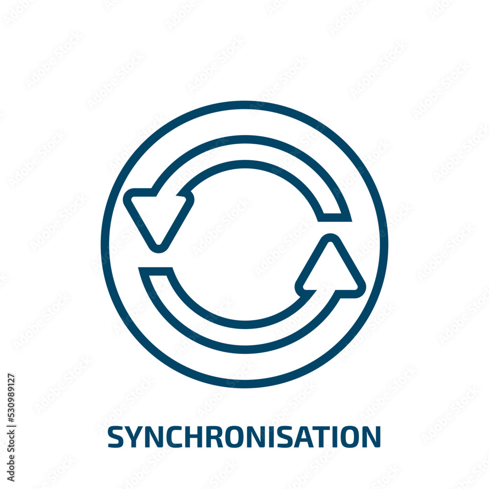 Poster synchronisation icon from user interface collection. thin linear synchronisation, computer, business