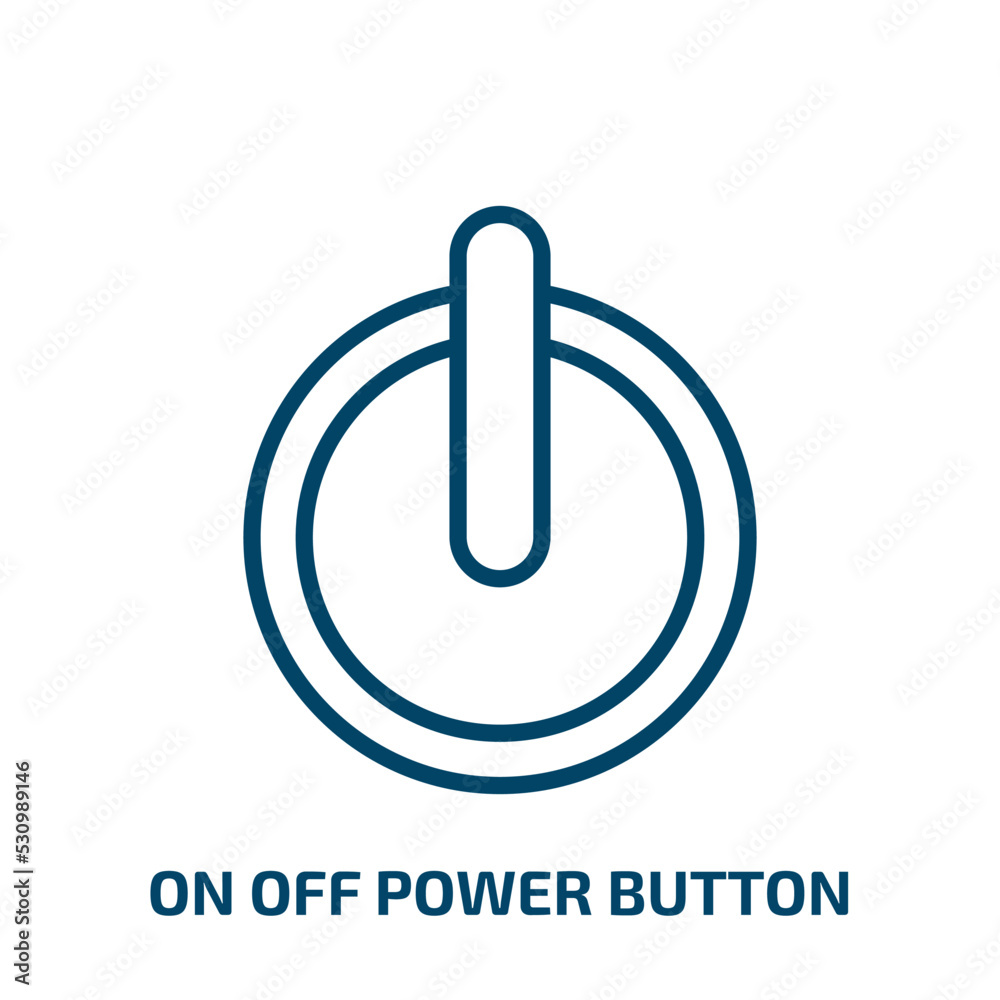 Poster on off power button icon from user interface collection. thin linear on off power button, switch, bu