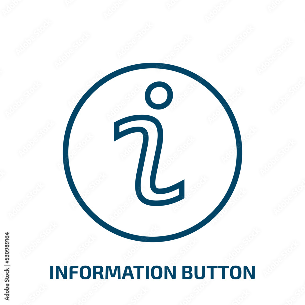 Poster information button icon from user interface collection. thin linear information button, information,