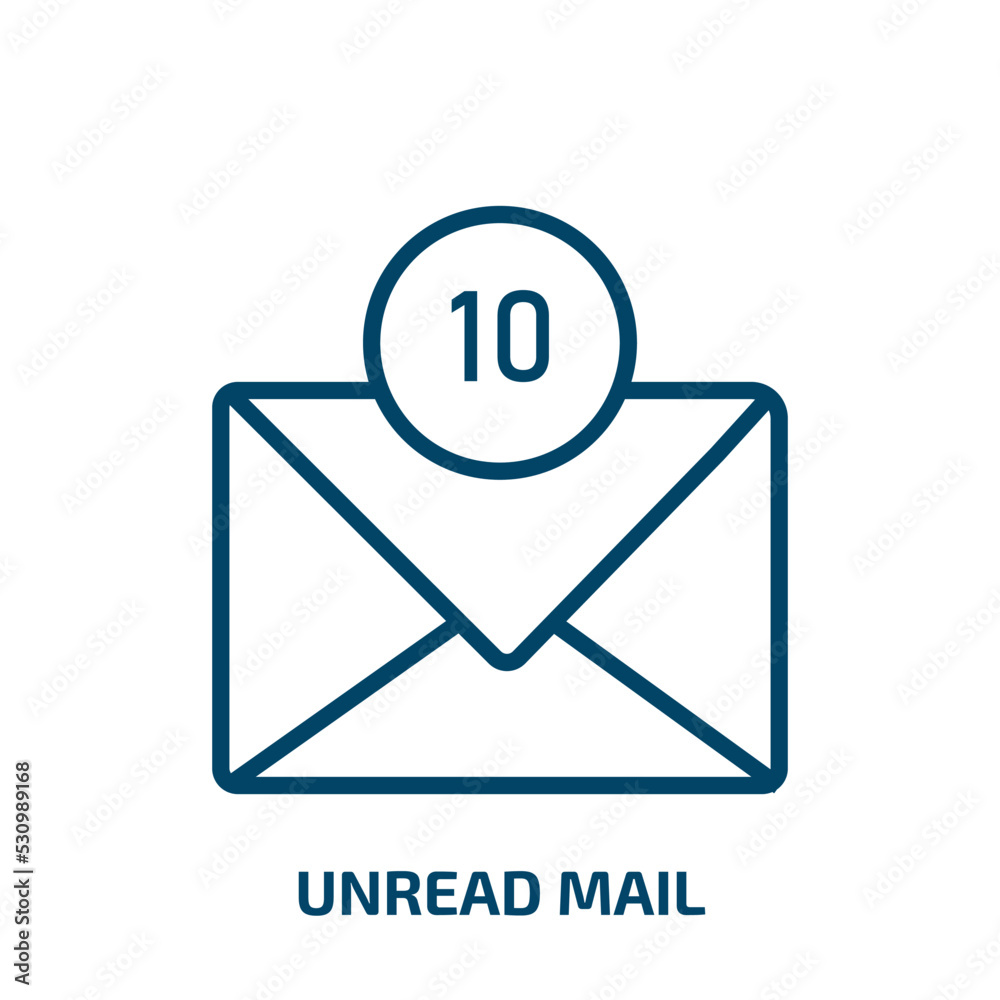 Poster unread mail icon from user interface collection. thin linear unread mail, mail, contact outline icon