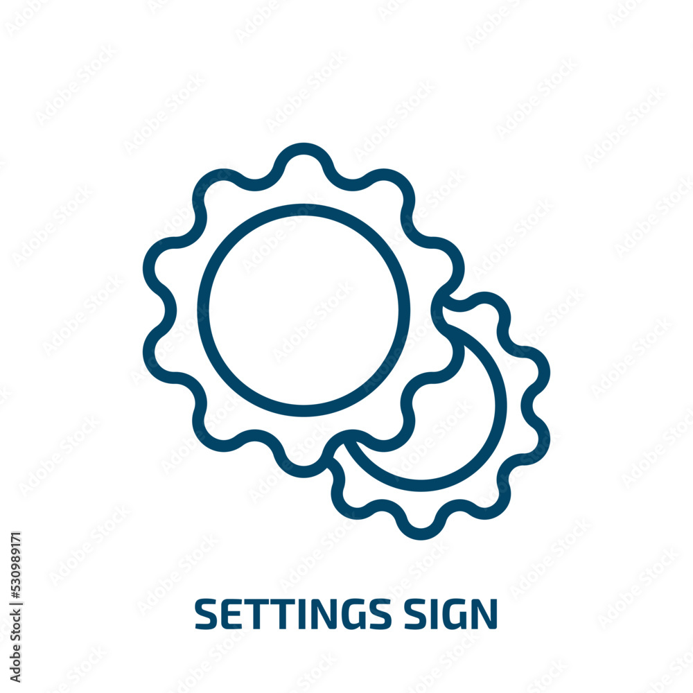 Poster settings sign icon from user interface collection. thin linear settings sign, computer, website outl