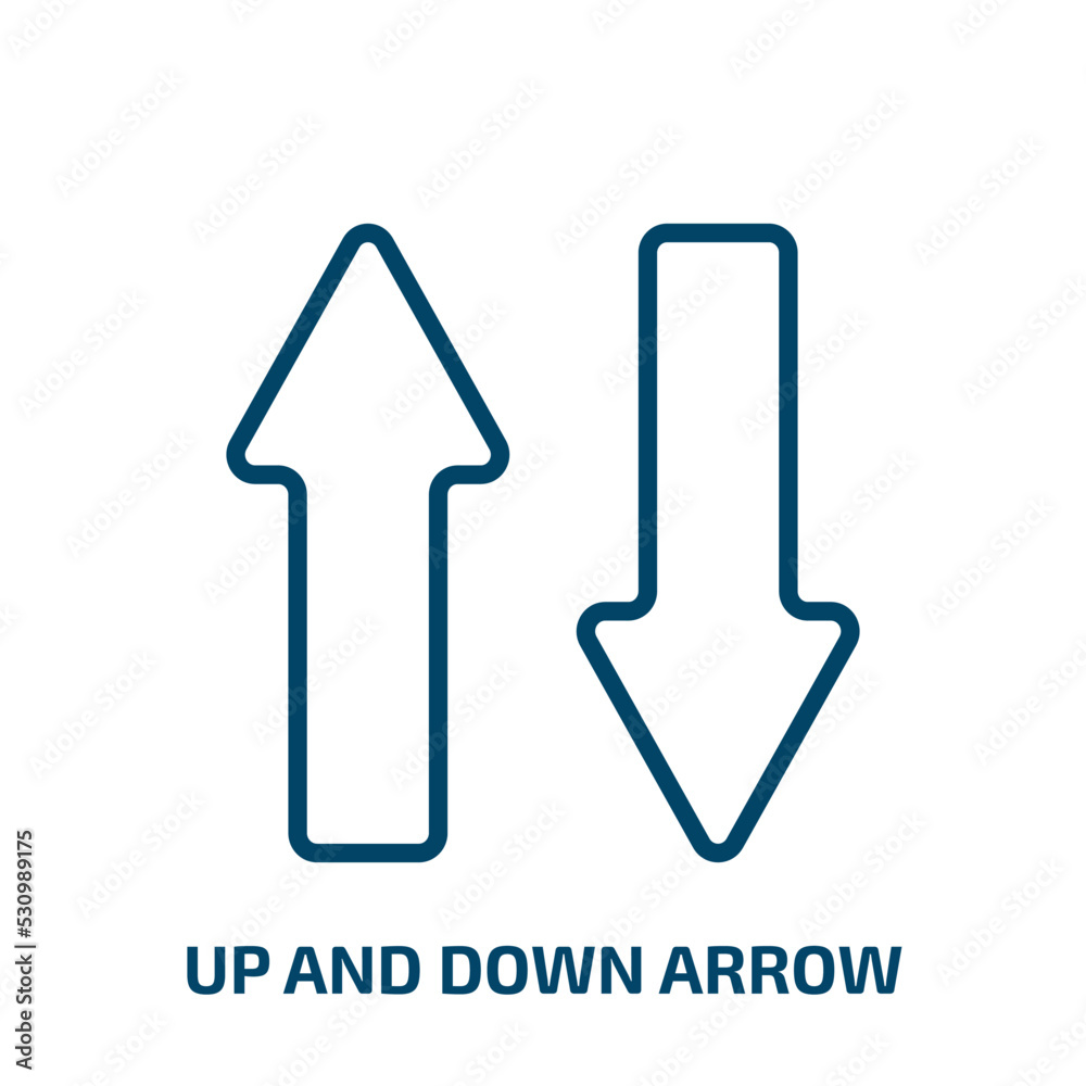 Poster up and down arrow icon from user interface collection. thin linear up and down arrow, arrow, down ou