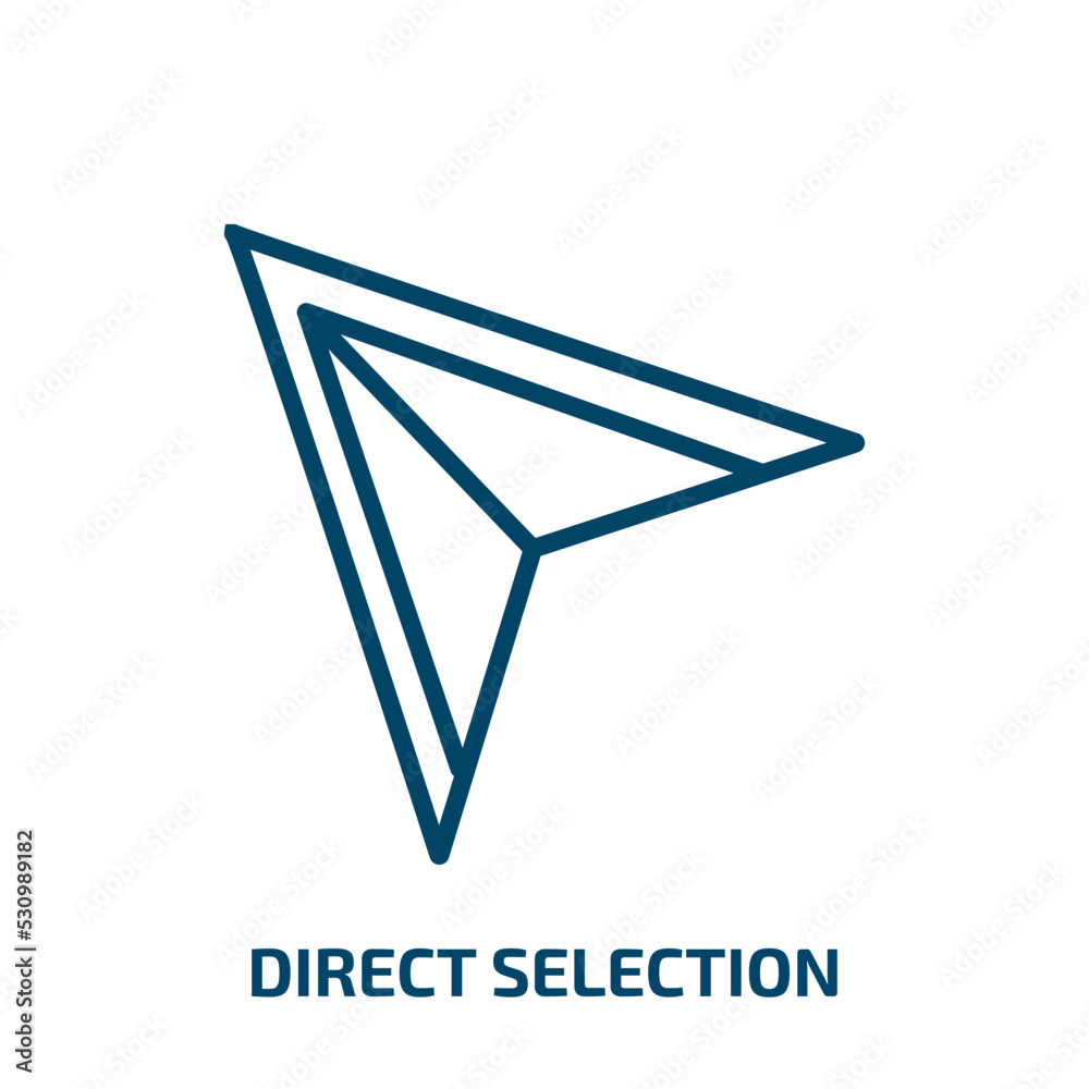 Poster direct selection icon from user interface collection. thin linear direct selection, direction, inter