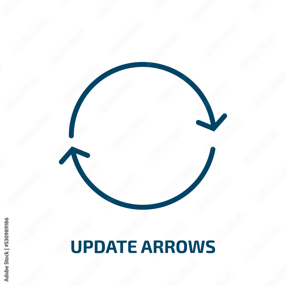 Poster update arrows icon from user interface collection. thin linear update arrows, arrow, update outline 