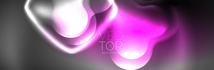 Magic neon glowing lights abstract background wallpaper design, vector illustration