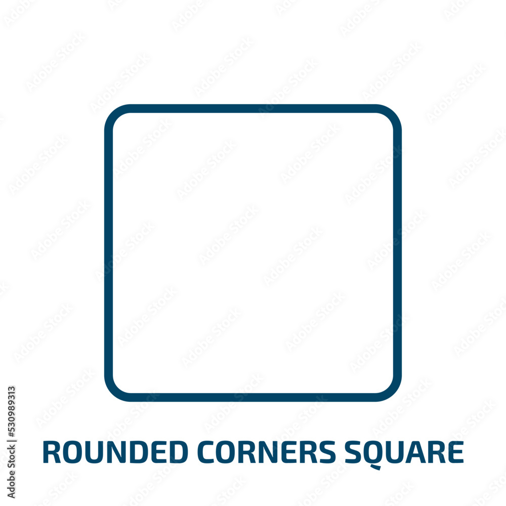 Poster rounded corners square icon from user interface collection. thin linear rounded corners square, temp