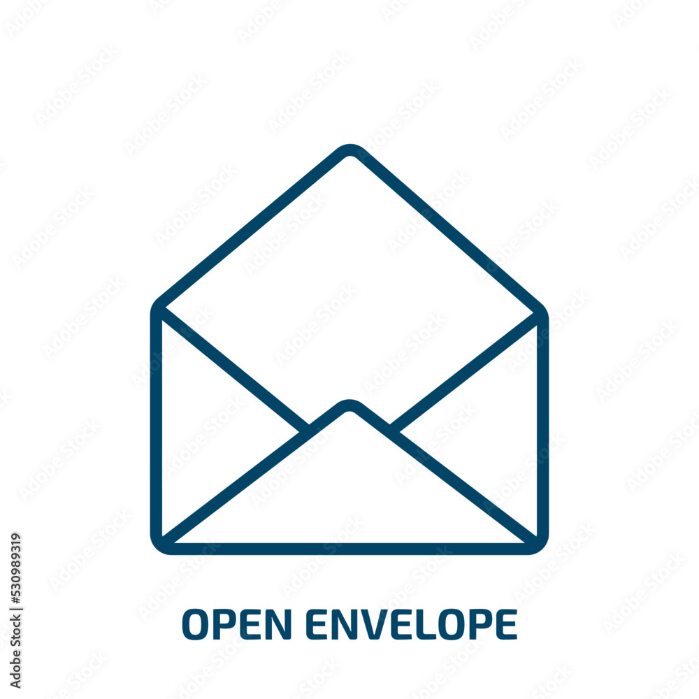 Poster open envelope icon from user interface collection. thin linear open envelope, envelope, open outline